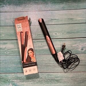 Pure Silk Ceramic Flat Iron - Black and Rose Gold